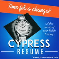 Cypress Resume logo, time for a change? A free service of your public library.