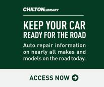 Chilton Library logo, Keep your car ready for the road. Auto repair information on nearly all makes and models on the road today. Access now.
